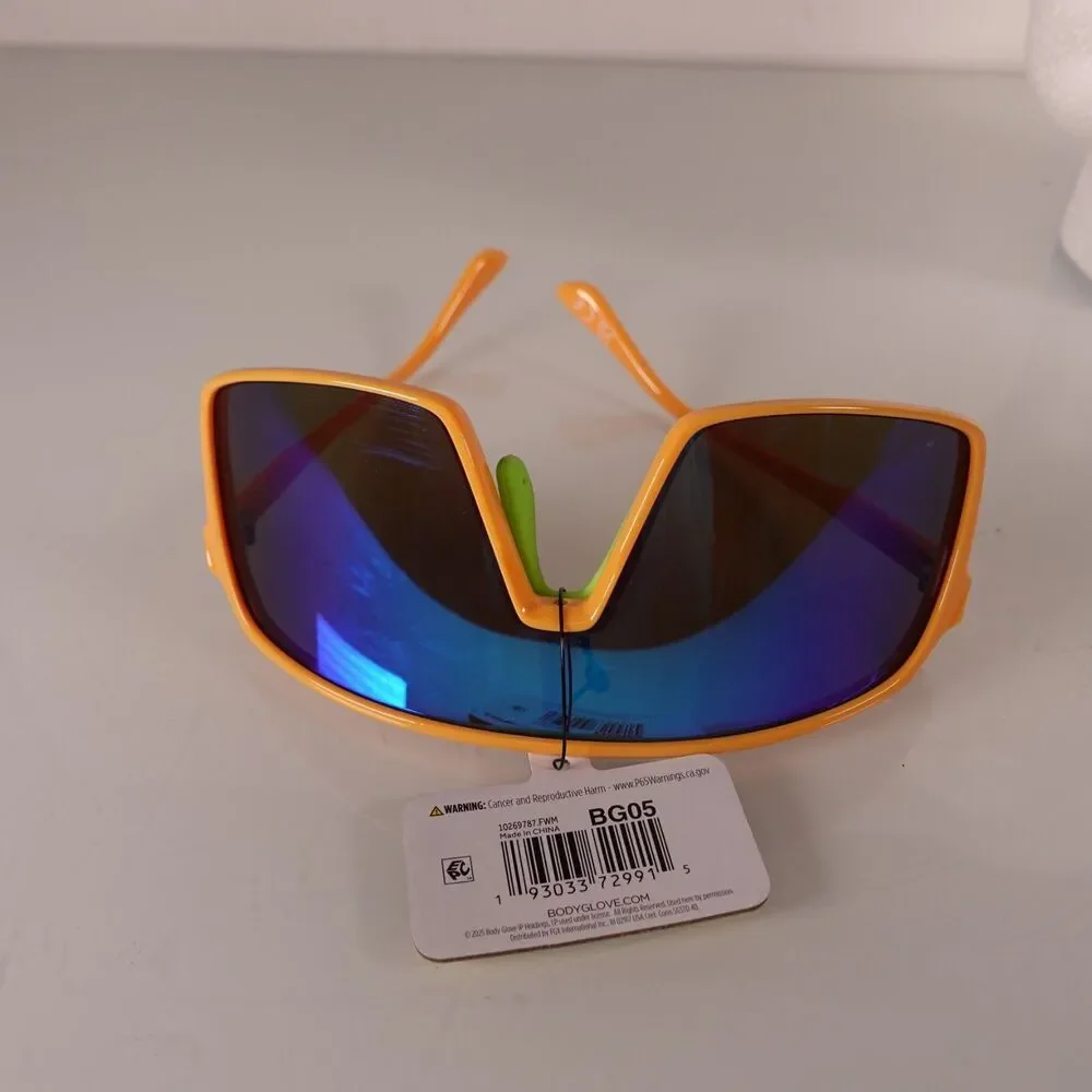 Body Glove Sunglasses Unisex Yellow Shield Polarized Coated Mirror Lens BG05